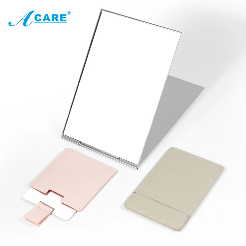 Карманное прямоугольное складное зеркало Acare ультратонкое для макияжа