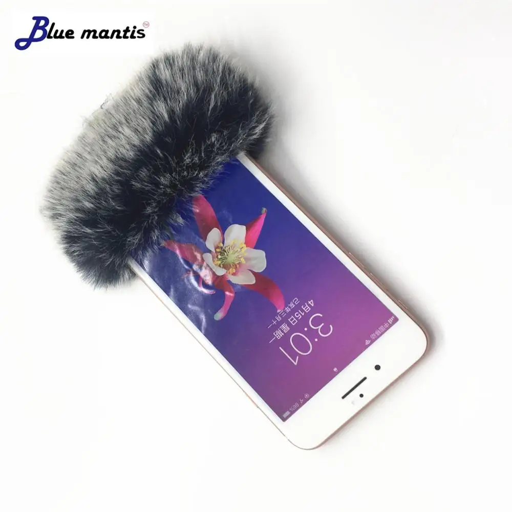 

Outdoor Artificial pop filter Fur Wind phone mic sound recording Microphone Cover Muff Windscreen For iphone 7 8 X xiaomi huawei