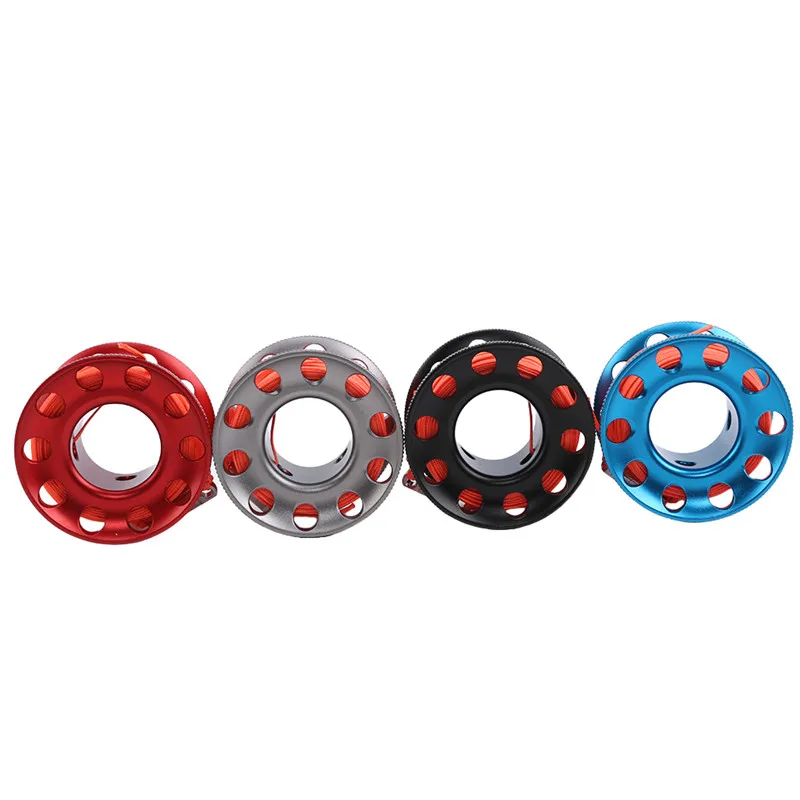 

Aluminum Alloy Spool Finger Reel With Stainless Steel Bolt Snap Hook Safety Equipment Accessory Pool Tool