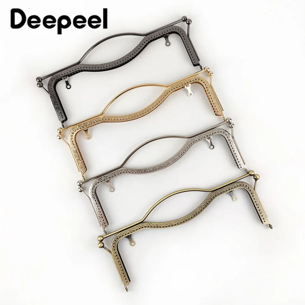 

Deepeel 1/2pcs 20.5/27cm Retro Metal Bag Frames Purse Handle Clasp Lock Buckle DIY Wallet Hand Pull Parts Hardware Accessories