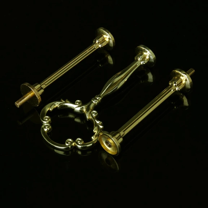 3 ярусная подставка для торта с цветочным рисунком (золотистая)| |