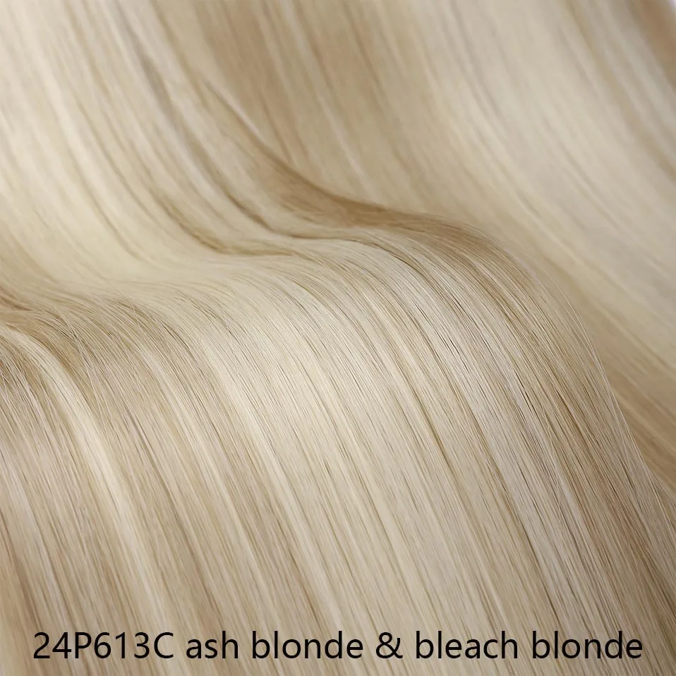 24P613C SNOILITE 26 дюймов Длинные прямые 5 клипс в одном куске Наращивание волос Синтетические зажимы в высокотемпературном волокне черный коричневый шиньон - Цвет: 24P613C