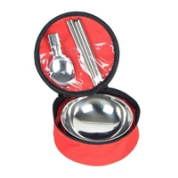 bowl stainless steel two layers insulated tableware set camping picnic lunch box for outdoor picnic lunch bowl