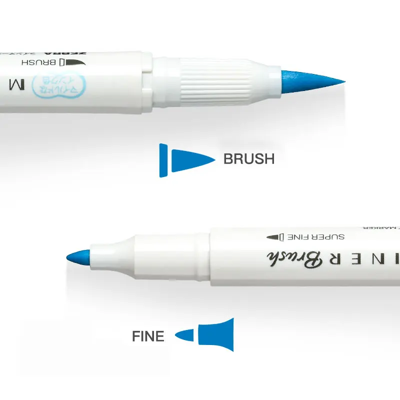 Zebra Mildliner Double Head Brush Markers Caligraphy Pen Soft Oblique Highlighter for Drawing Writing Art Supplies | Канцтовары для