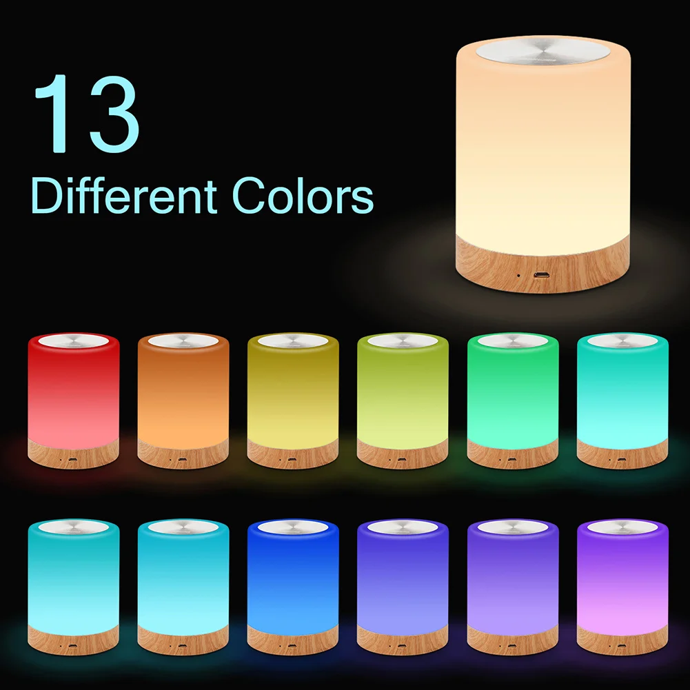 

Настольная цветная Сенсорная лампа с дистанционным управлением, освещение для создания атмосферы, прикроватная лампа с USB-зарядкой, домашн...