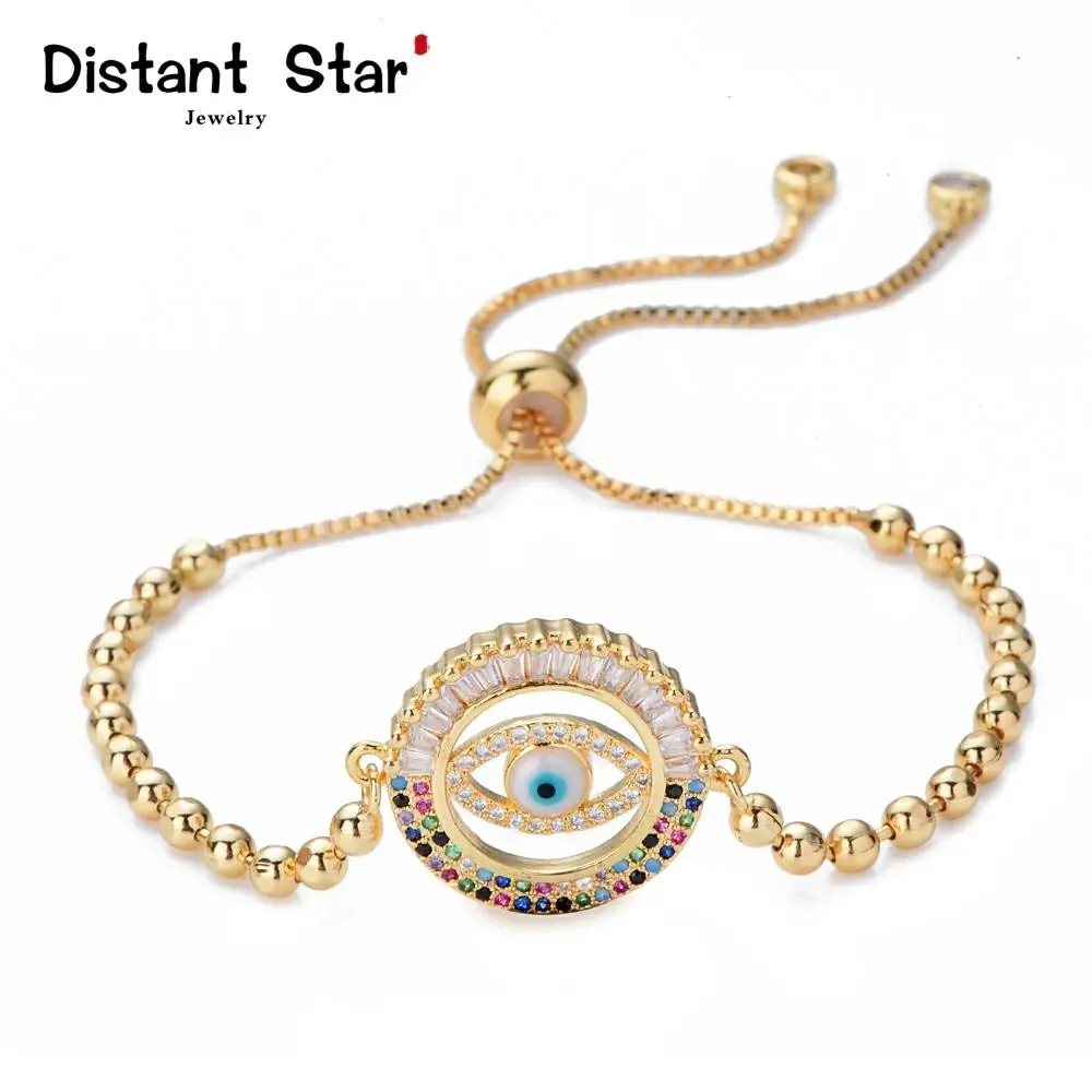 Новые женские радужные браслеты со сглаза ювелирные изделия cz Циркон браслет с