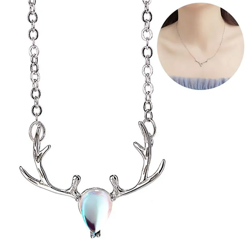 Женское Ожерелье модное ожерелье до ключиц с оленем кулоном ожерелья