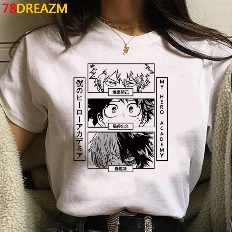 

My Hero Academia Anime T Shirt Women Tops Summer Harajuku Short Sleeve Cute T-shirt Japanese Boku No Hero Graphic Tees Female
