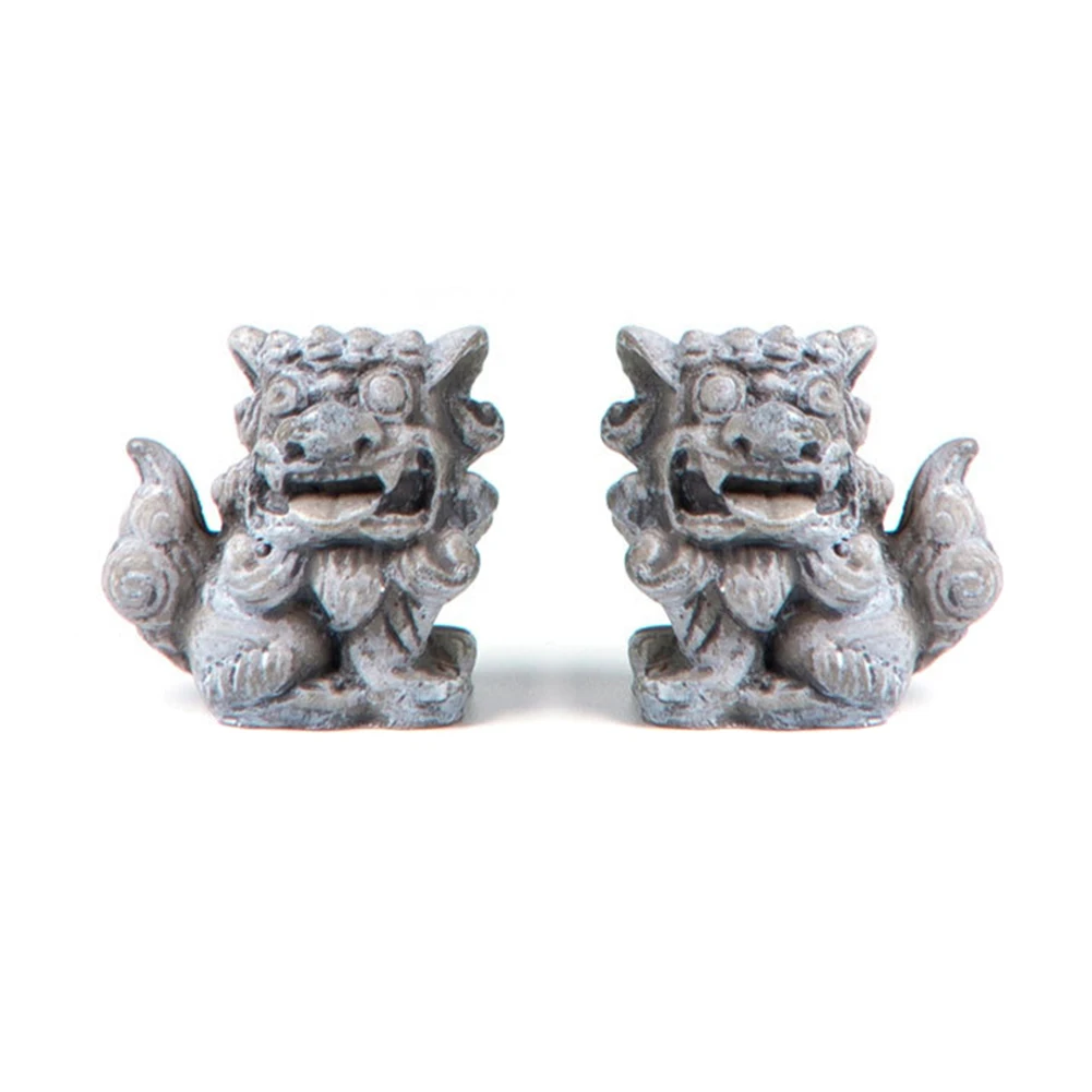 Мини статуя каменных львов в китайском стиле статуэтка ручной работы из смолы
