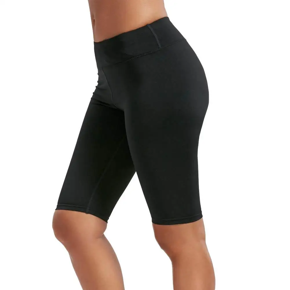Женские одноцветные быстросохнущие штаны с высокой талией и спортивные шорты