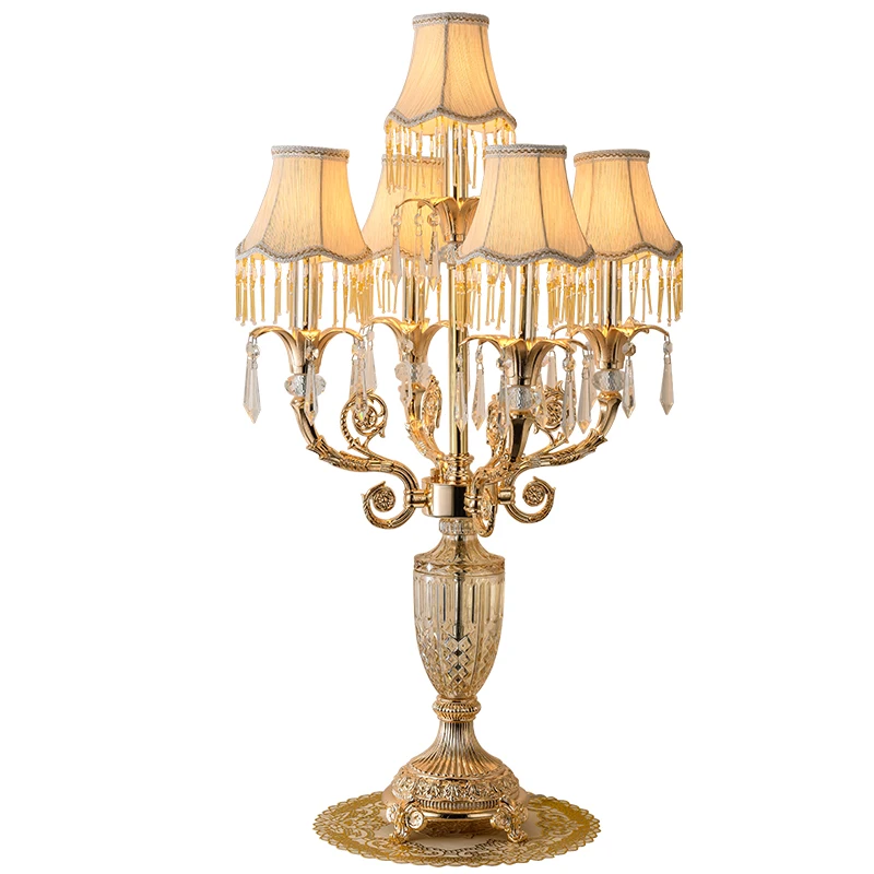 Декор для ресторана Настольный светильник с золотым кристаллом светодиодные