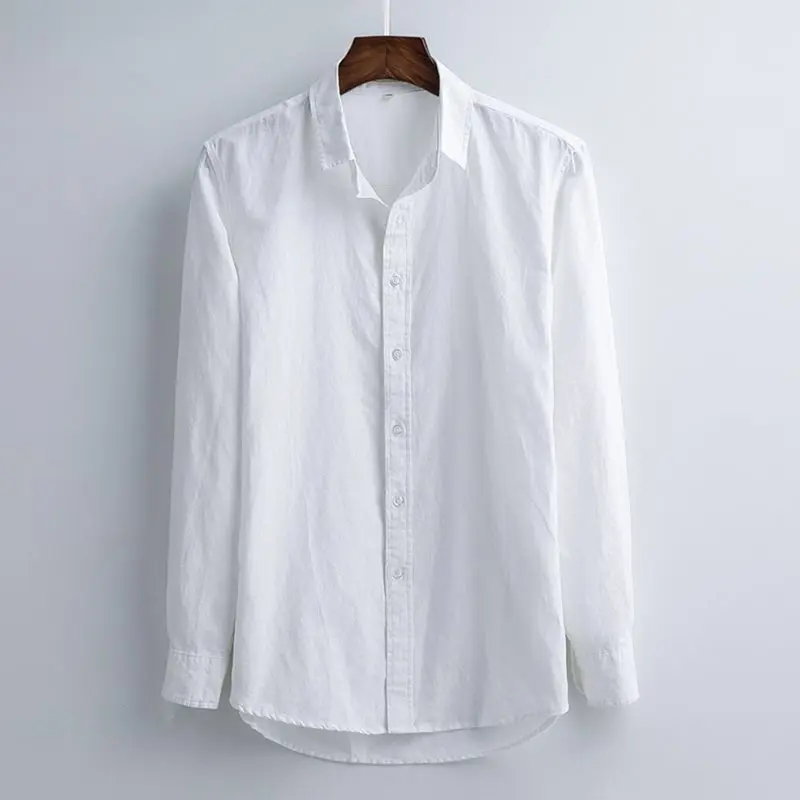 Повседневная белая рубашка с длинными рукавами большие размеры 4XL Осень зима