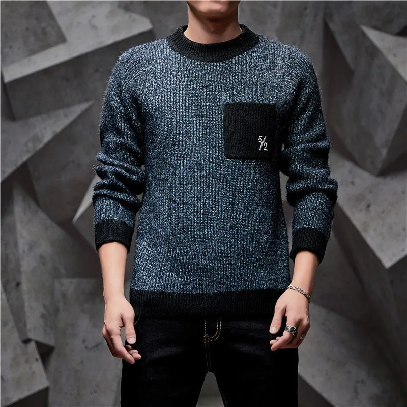 Осенний новый свитер мужские повседневные пуловеры мужская вязаная брендовая