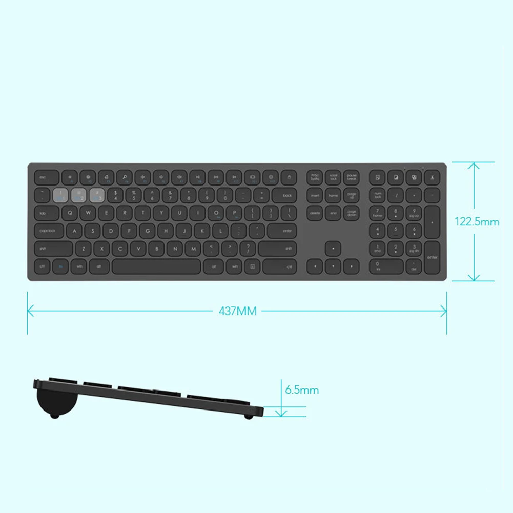 

New Arrival Dual Mode Slim Mute 2.4G Wireless Bluetooth Keyboard for Windows iPad Android