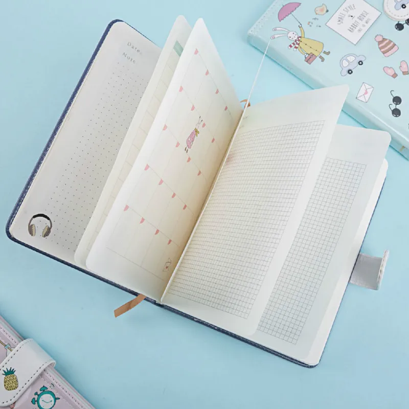 

Cartoon Fruit Animal Notebook Cute Magnetic buckle Note Book Diary Planner Journal Notepad Stationery office School Supplies