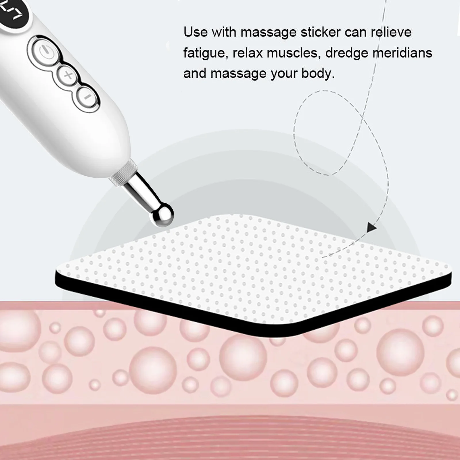 Electronic Meridians Acupuncture Pen Massager with 9 Modes 2 Massage Heads LED Display for Pain Relief Body Health Care Device | Красота и