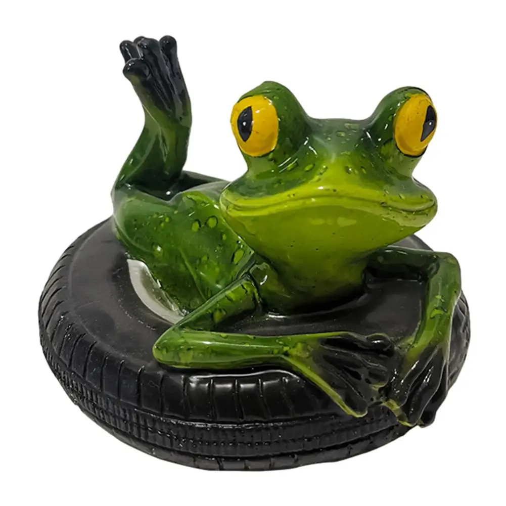 

Creative Resin Floating Frogs Statue Outdoor Garden Pond Decorative Cute Frog Sculpture For Home Desk Garden Decor Ornament