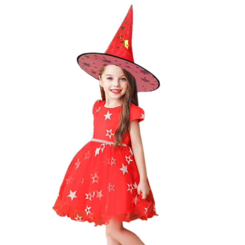 Маскарадные вечерние юбка-пачка для принцесс платье на Хэллоуин девочек ведьмы с