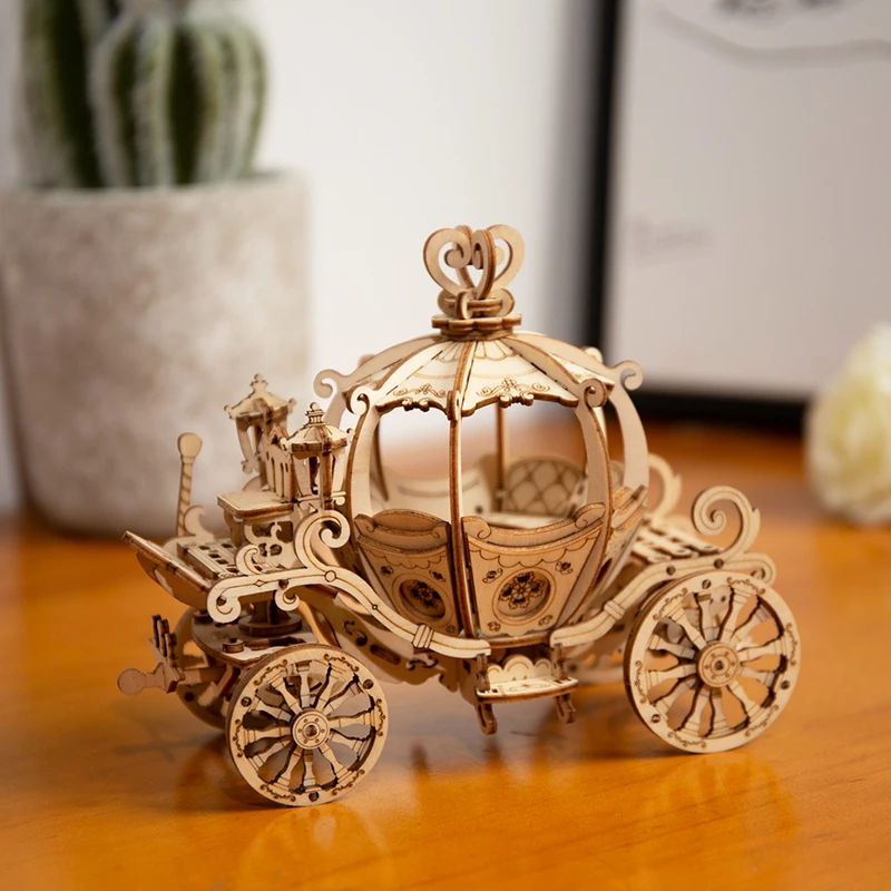 Новое поступление DIY 3D коробка с граммофоном тыквенная тележка деревянная