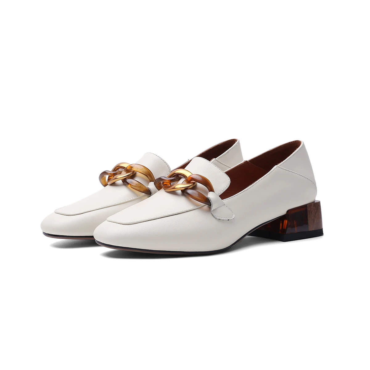 Туфли-лодочки женские из натуральной кожи высокий каблук 22-25 см украшение