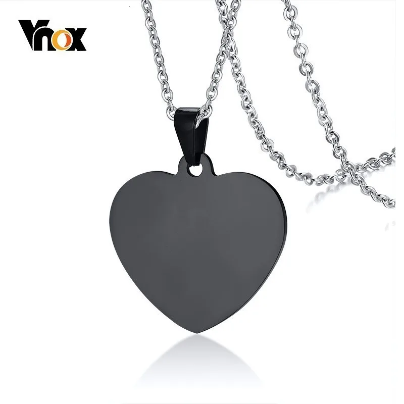 Vnox классический кулон в виде сердца для женщин и мужчин высокополированный