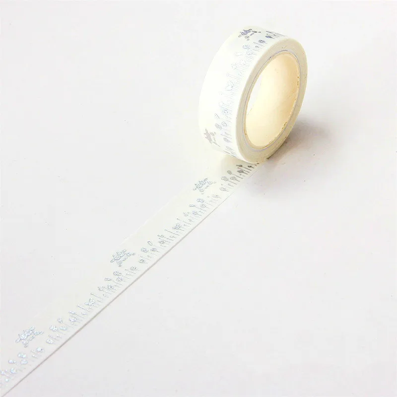 

5m/roll Cute Washi Tape Laser Sliver DIY Scrapbooking Sticker Diary Album Decoration Masking Paper Tape Adhesive School Supplies