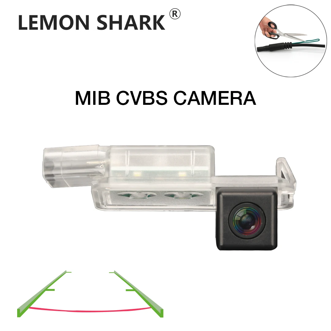 Автомобильная CVBS HD камера заднего вида с зеленой траекторией номерного знака для