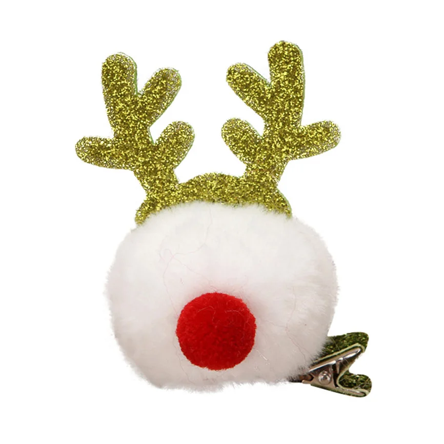 Заколки для девочек милые рождественские заколки с блестками маленьких пушистые