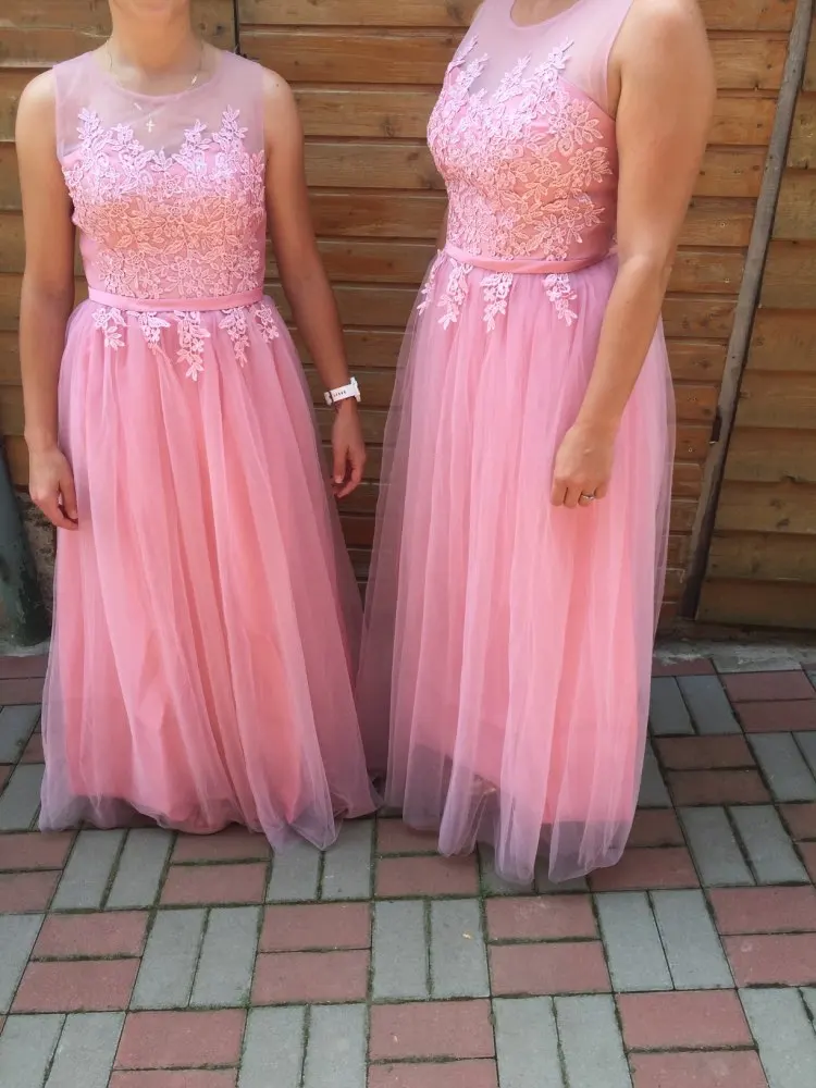 Длинное Элегантное Вечернее Платье ТРАПЕЦИЕВИДНОЕ Тюлевое кружевное платье с