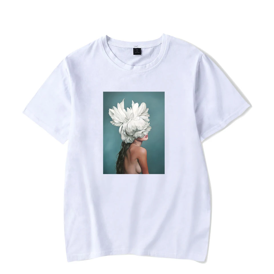 New Listing T-shirt Sexy Flowers Simplicity Printed Unisex Streetwear Popular Men Women Casual Fashion | Женская одежда