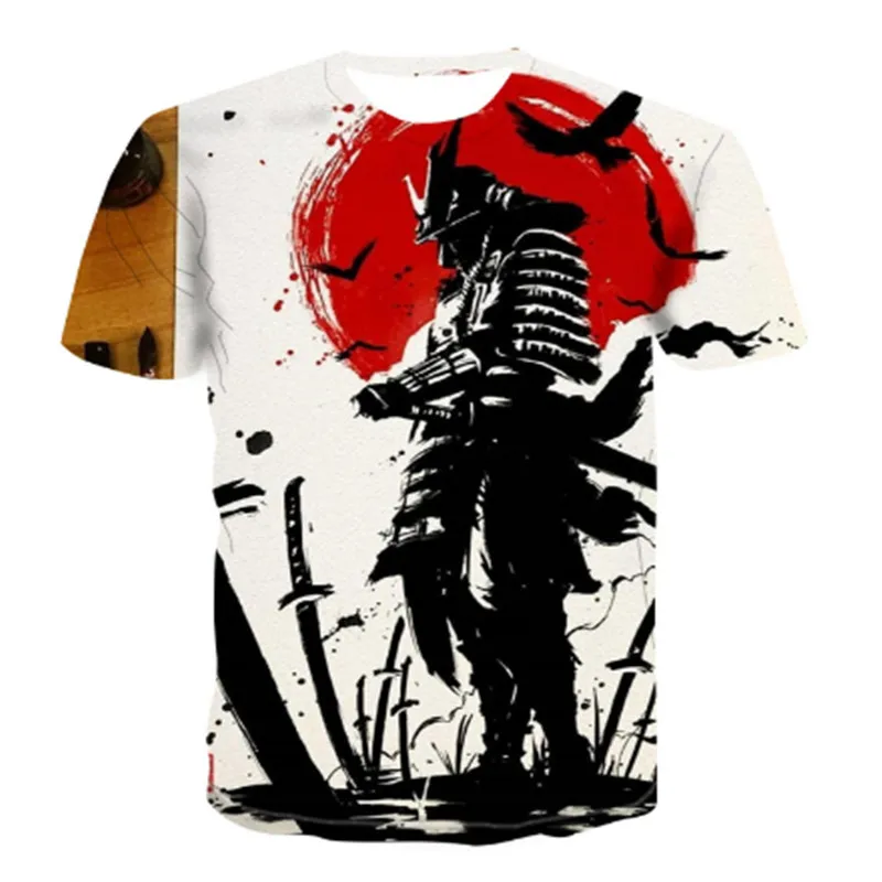 

Popular fashion 3D men's t-shirt cartoon Samurai summer street style short sleeve casual top Summer O-Neck Daily Casual T shirt