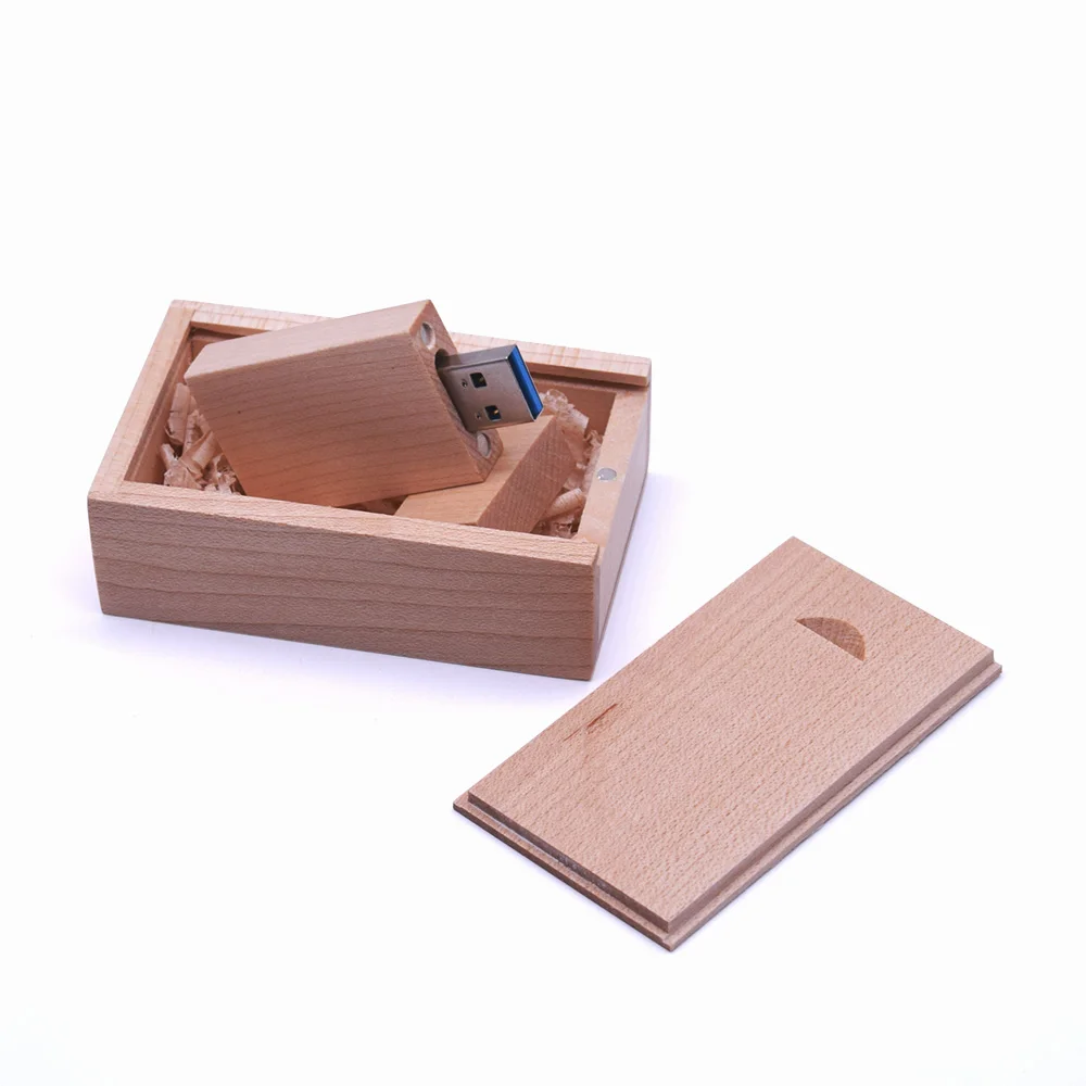 Maple with box 3.0 Деревянная USB флеш-накопитель с реальным объемом, Пользовательский логотип, ручка-накопитель с деревянной коробкой, 32 ГБ, 64 ГБ, 128 ГБ, USB 3,0, флешки, память USB - Цвет: Maple with box 3.0