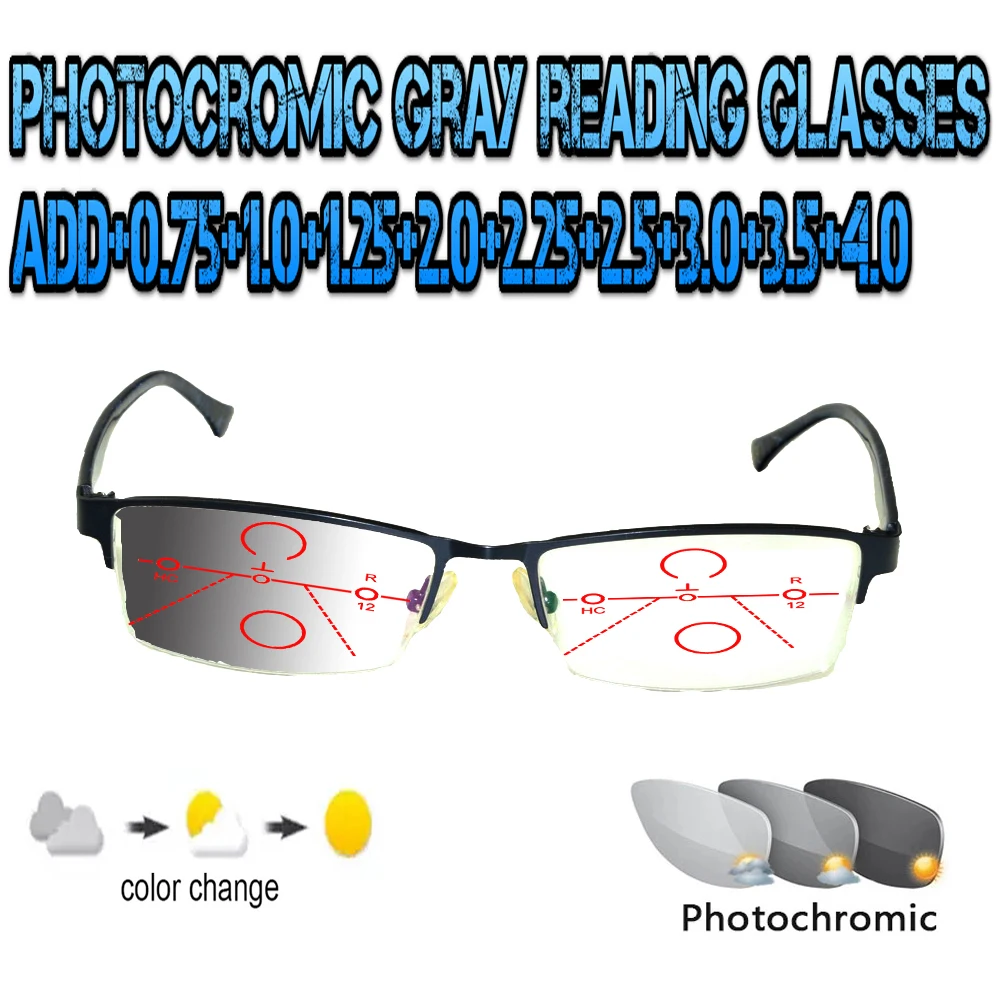 Silverf прогрессивные очки для чтения Для мужчин Woem Сверхлегкий черная оправа + 1 0 5 75