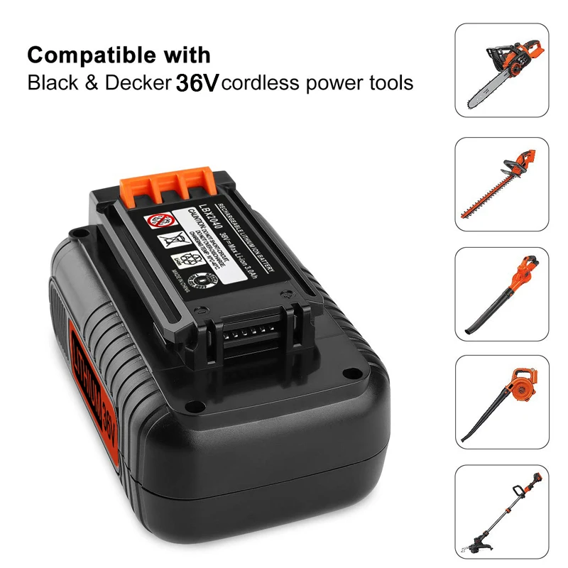 Перезаряжаемая литиевая сменная батарея для Black & Decker LBX2040 LBXR36 LBXR2036 BL2036 LBX1540 LST136W