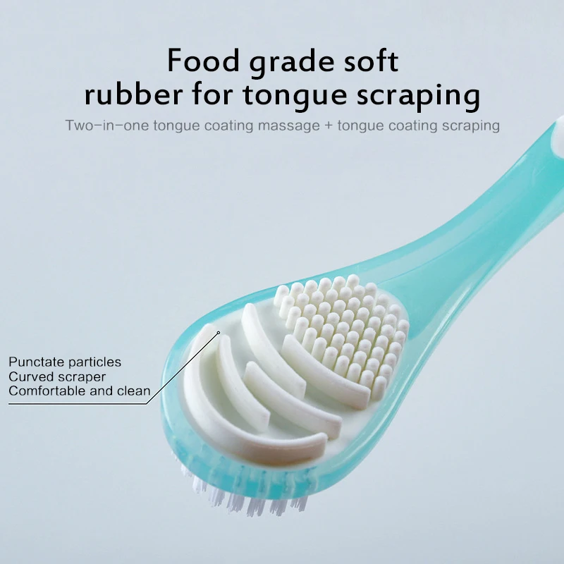 Двусторонняя мягкая щетка для языка портативная чистки поверхности щетки