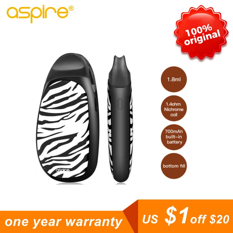 Aspire Cobble AIO вейп pod Комплект 700 мАч батарея 1 8 мл емкость Vape атомайзер 1.4ом nichримская