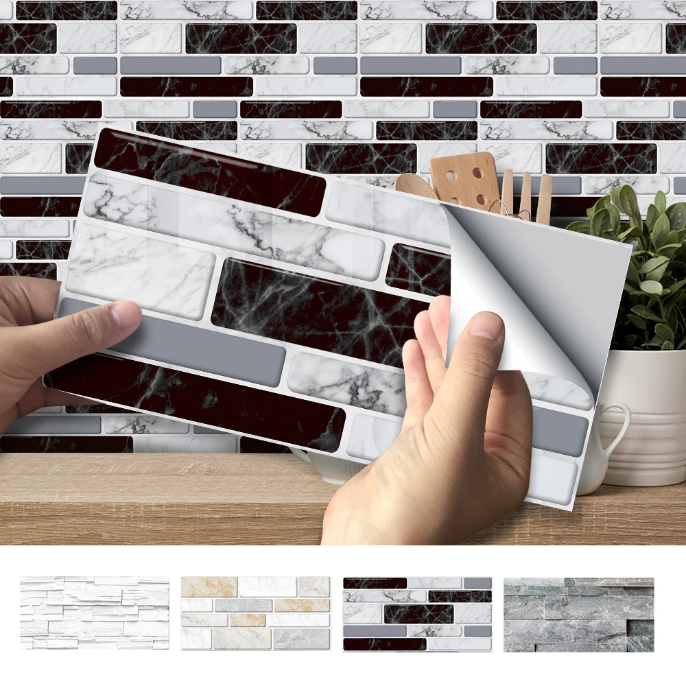 3D Стиль стены Стикеры кирпича плитки Самоклеящаяся мозаика Кухня Настенный