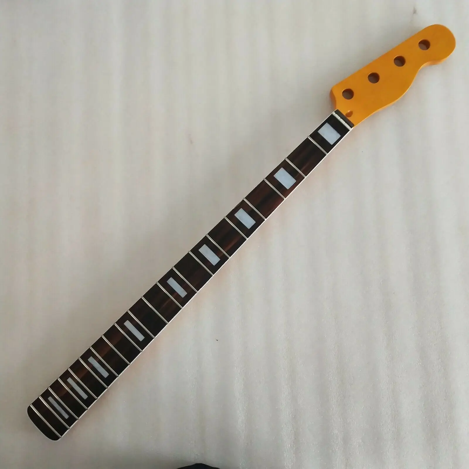 Гриф Maple для электрической бас гитары шейный блок с инкрустацией 4 струны желтый 20