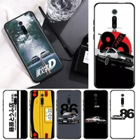 silicone black cover initial d ae86 for xiaomi redmi k40 k30i k30t k30s k20 10x go s2 y2 pro ultra phone case