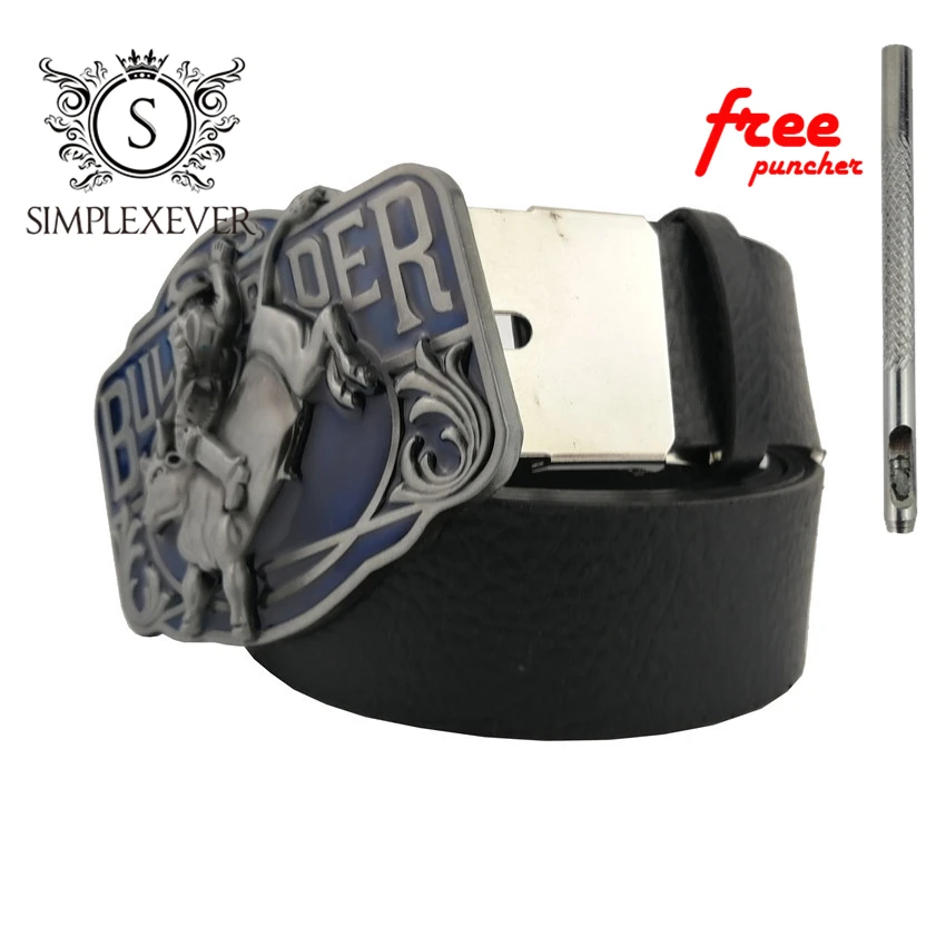 3D быка однотонные серебряная пряжка для ремня Западная металл в ковбойском стиле