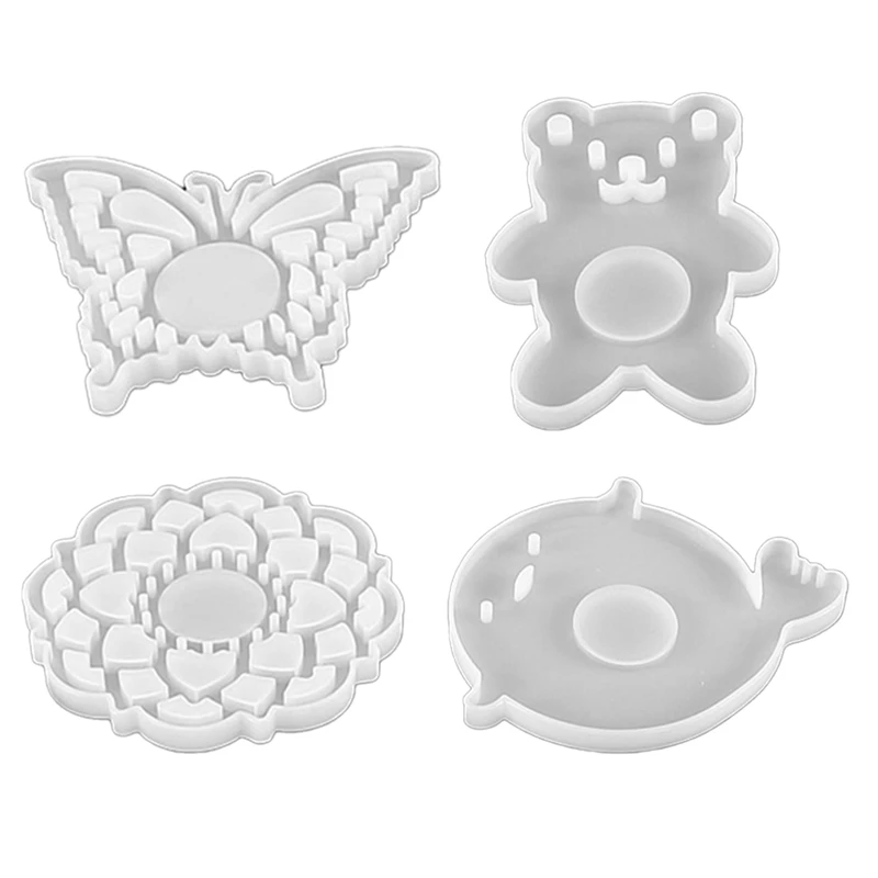

DIY Crystal Epoxy Molds Creative Coasters For Cups And Candles Candle Mats Silicone Molds