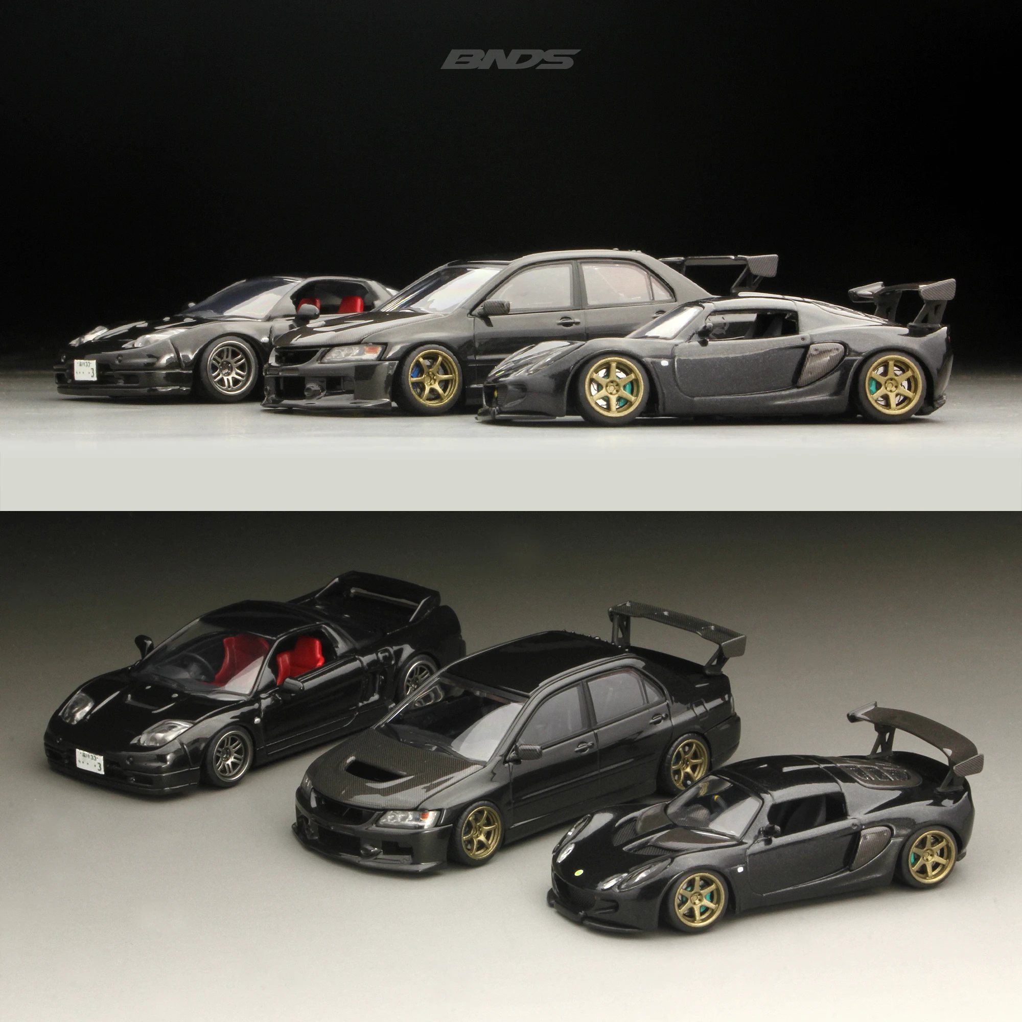 BNDS 1/64 ABS диски резиновые шины золотые в сборе модифицированные детали JDM VIP стиль