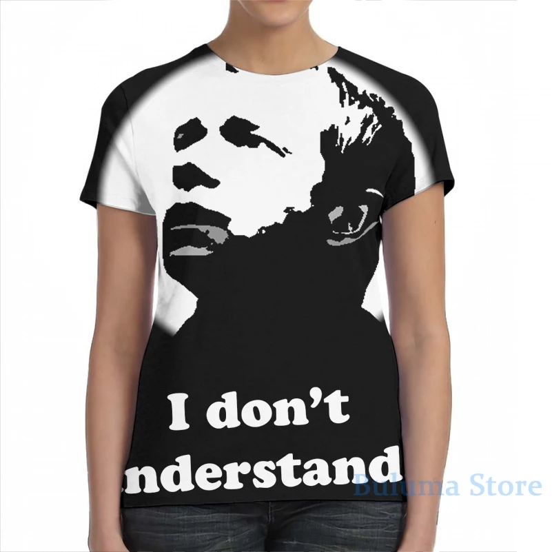 Мужская и женская футболка с принтом Я не понимаю