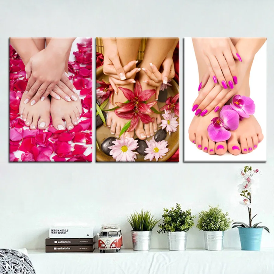 

3 Pieces Yoga Spa Salon Nail Body Massage Posters Picture Canvas Wall Art Decorative Home Decor Paintings Living Room Decoration
