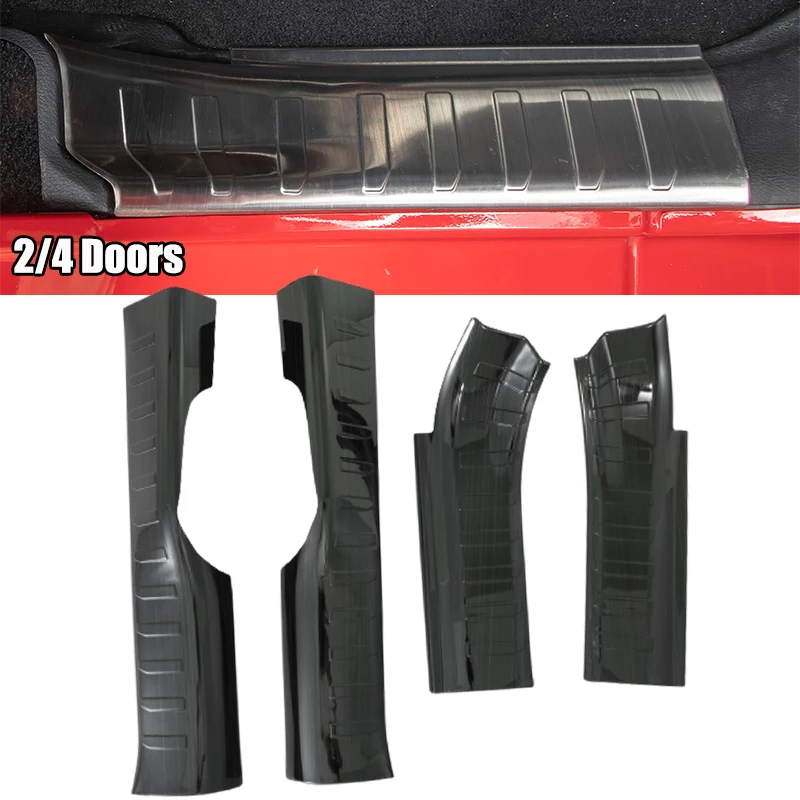 

4Pcs/set Car Stainless steel threshold Welcome Pedal Protector for Jeep Wrangler JL 2018- 2022 # JL00154 JL00155 JL00156 JL00157