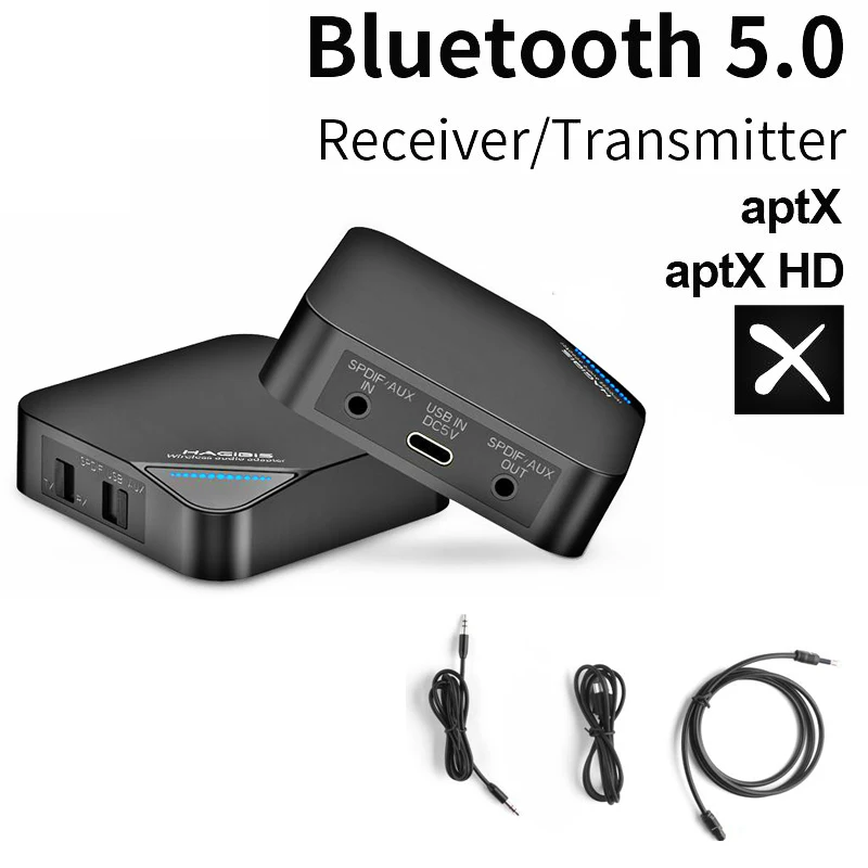 

2 in 1 HD Audio 3.5mm Bluetooth Receiver Mini wireless Bluetooth adapter CSR8675 Bluetooth 5.0 Transmitter aptX