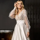 Белый сатинировка слоновой кости Индивидуальные Свадебные платья с открытой спиной, Аппликации, свадебные платья, свадебные платья, платье для невесты