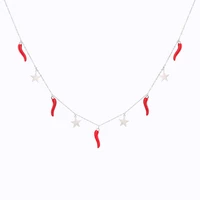 new cute red chilli stainless steel star choker necklace for women small pendant necklace enthusiasm gift statement jewelry 2021