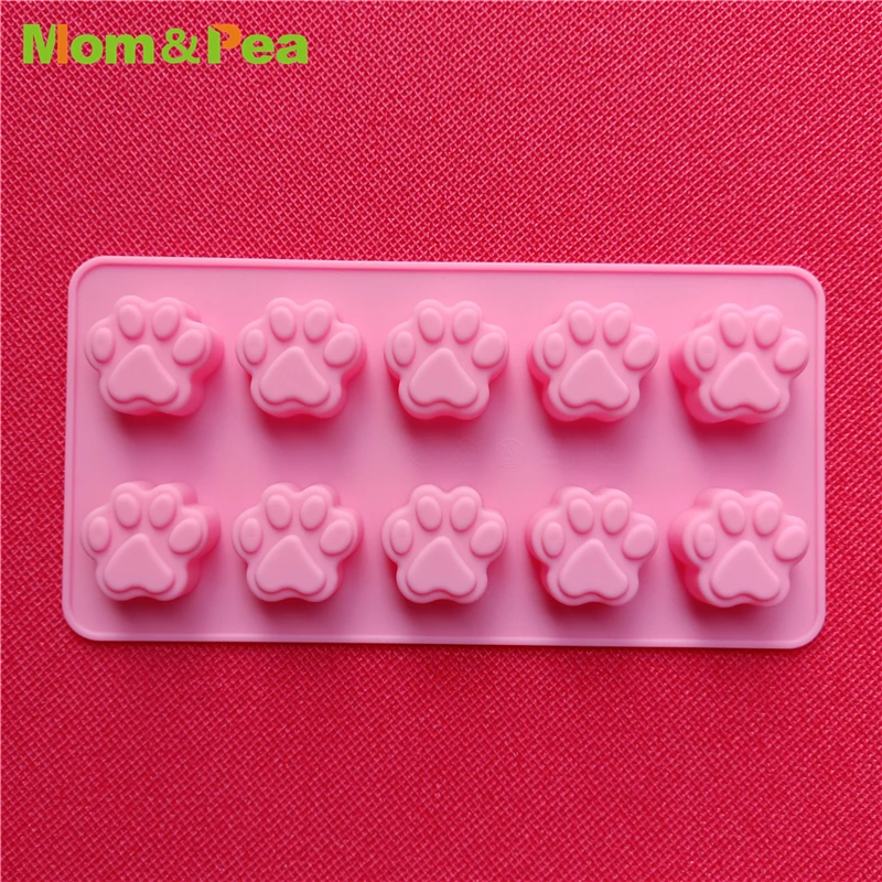 GT16-37 10-cavity Bear Footprint Shaped Silicone Chocolate Mold Dessert Mousse Mould Cake Decoration Tools Wholesale & Retail