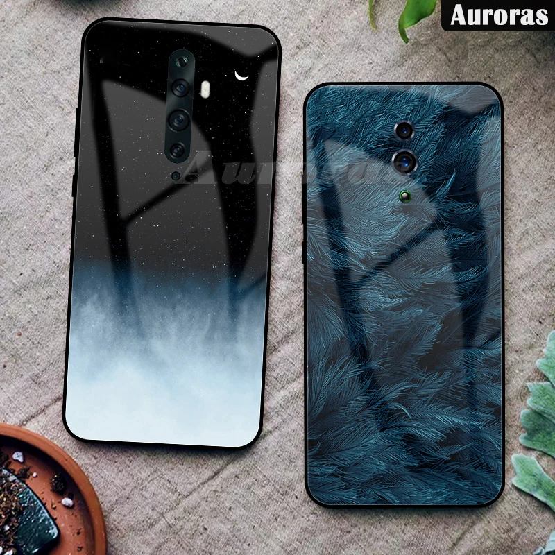 Чехол Auroras из закаленного стекла для Reno 2F мягкий ударопрочный чехол ТПУ с
